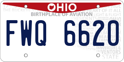 OH license plate FWQ6620