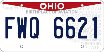 OH license plate FWQ6621