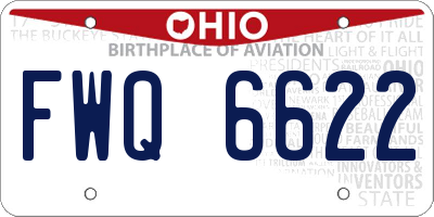 OH license plate FWQ6622