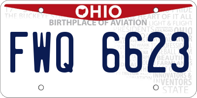 OH license plate FWQ6623