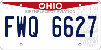 OH license plate FWQ6627