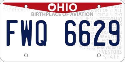 OH license plate FWQ6629