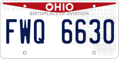 OH license plate FWQ6630