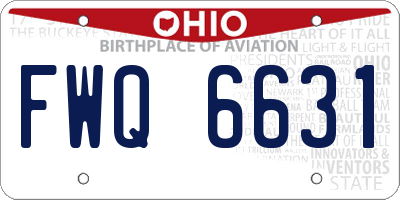 OH license plate FWQ6631
