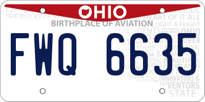 OH license plate FWQ6635