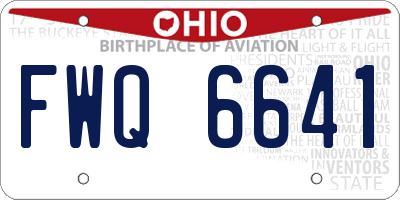 OH license plate FWQ6641