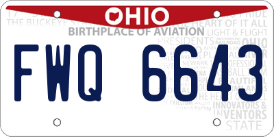 OH license plate FWQ6643