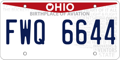 OH license plate FWQ6644