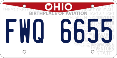 OH license plate FWQ6655