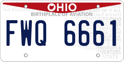 OH license plate FWQ6661