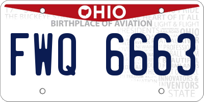 OH license plate FWQ6663