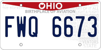 OH license plate FWQ6673
