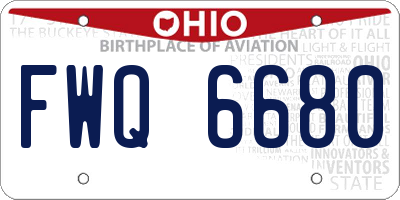 OH license plate FWQ6680