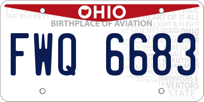 OH license plate FWQ6683