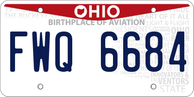 OH license plate FWQ6684