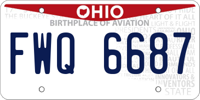 OH license plate FWQ6687