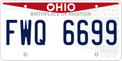 OH license plate FWQ6699