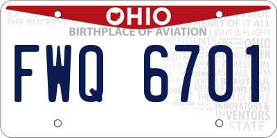 OH license plate FWQ6701