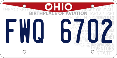 OH license plate FWQ6702