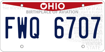 OH license plate FWQ6707
