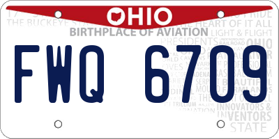 OH license plate FWQ6709