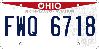 OH license plate FWQ6718