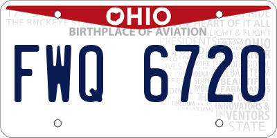 OH license plate FWQ6720