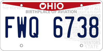 OH license plate FWQ6738