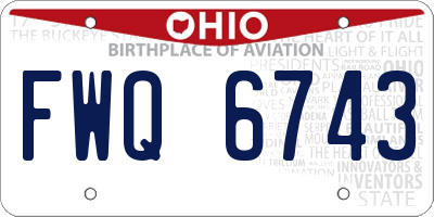 OH license plate FWQ6743