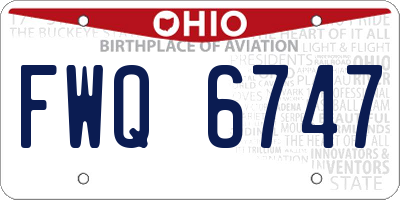 OH license plate FWQ6747