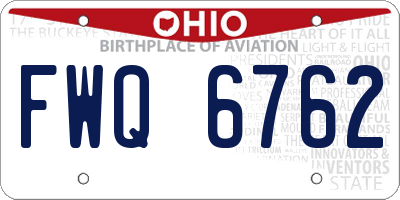 OH license plate FWQ6762