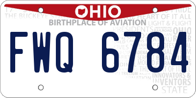 OH license plate FWQ6784