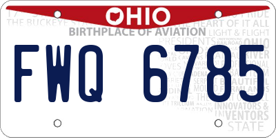 OH license plate FWQ6785
