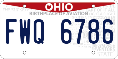 OH license plate FWQ6786