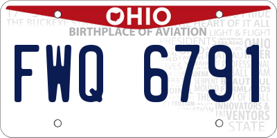 OH license plate FWQ6791