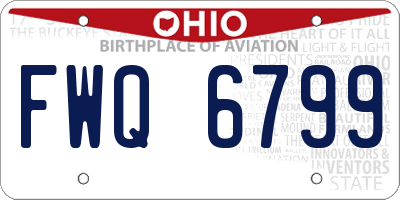 OH license plate FWQ6799