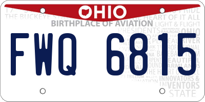 OH license plate FWQ6815