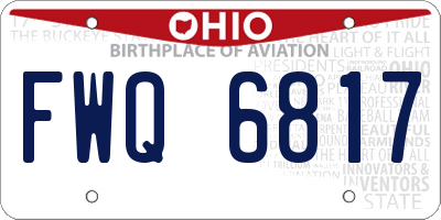 OH license plate FWQ6817