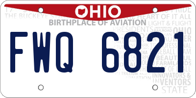 OH license plate FWQ6821