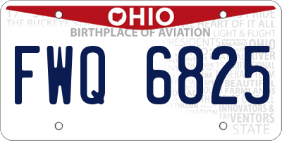 OH license plate FWQ6825