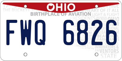 OH license plate FWQ6826