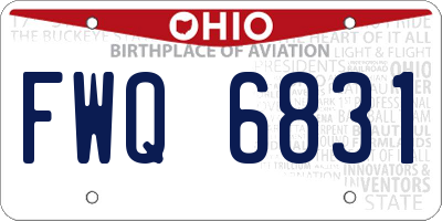 OH license plate FWQ6831