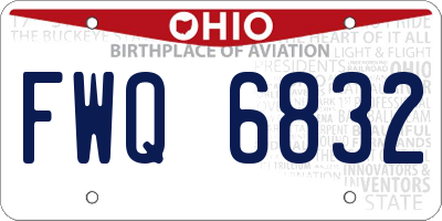 OH license plate FWQ6832