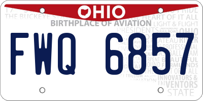 OH license plate FWQ6857