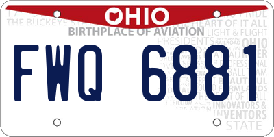 OH license plate FWQ6881
