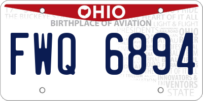 OH license plate FWQ6894
