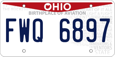 OH license plate FWQ6897