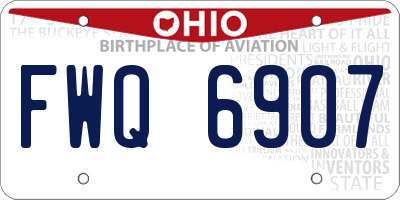 OH license plate FWQ6907
