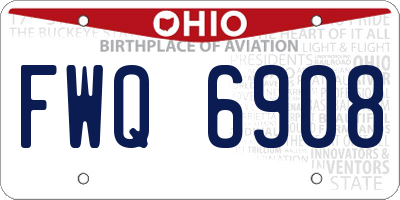 OH license plate FWQ6908