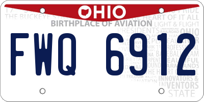 OH license plate FWQ6912